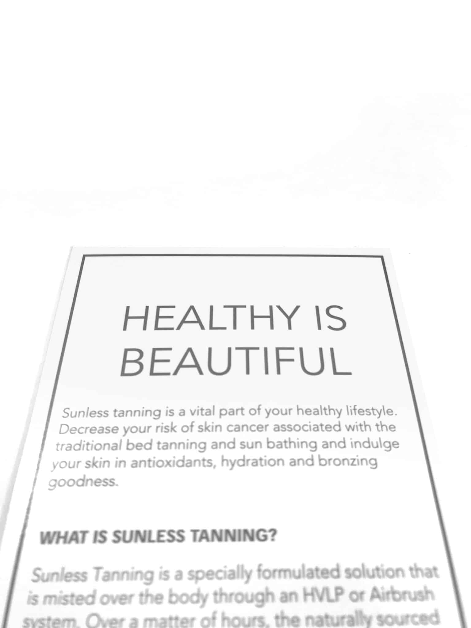 Spray Tan Maintenance Pamphlet to care for your tan trifold marketing