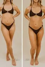 Sjolie Original No.6 spray tan before and after results - Light Tan