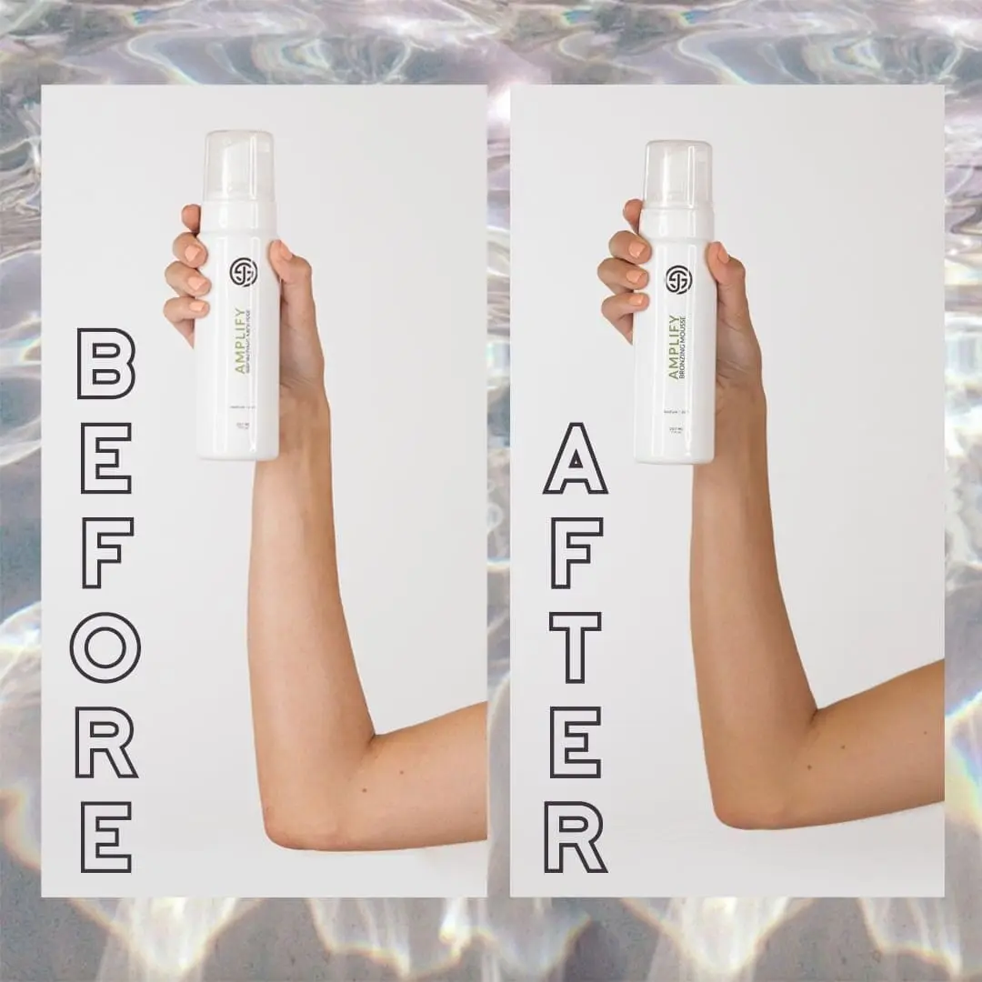 Amplify Bronzing Mousse Before & After