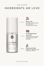 Bronzer-free self tan water mist with vitamin E and pomegranate extract