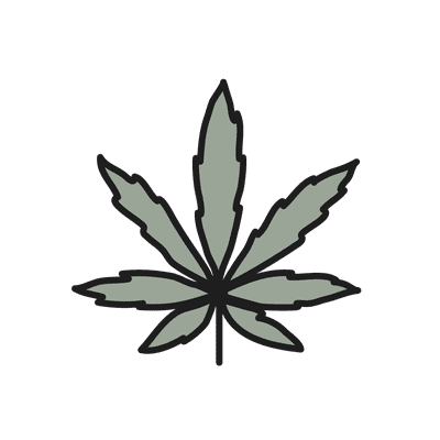 Cannabidiol hemp leaf icon