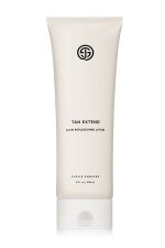 SJOLIE Tan Extend glow replenishing lotion in a cream squeeze tube