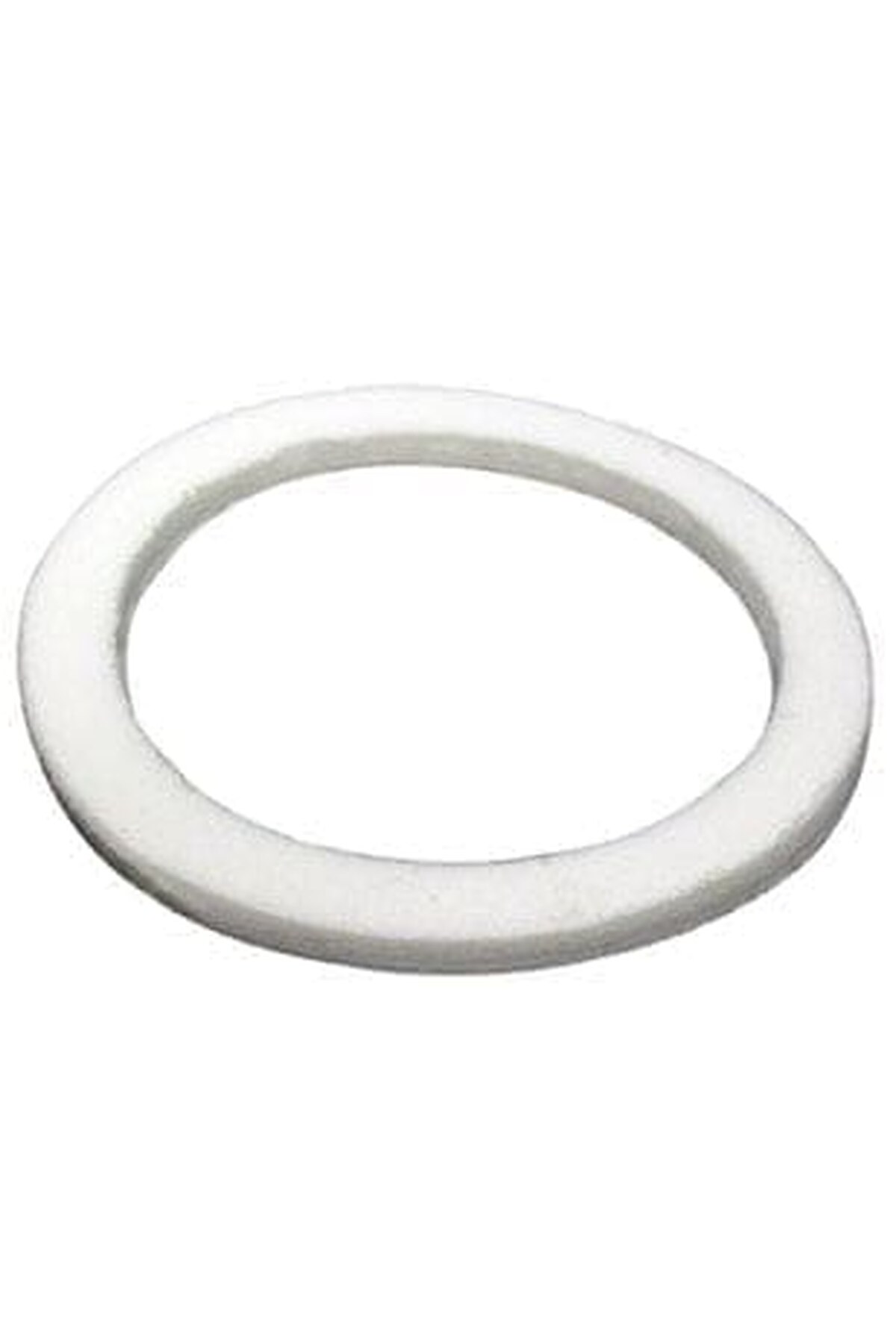 Close-up of a single white Universal Ethafoam Gasket for a spray tan cup lid