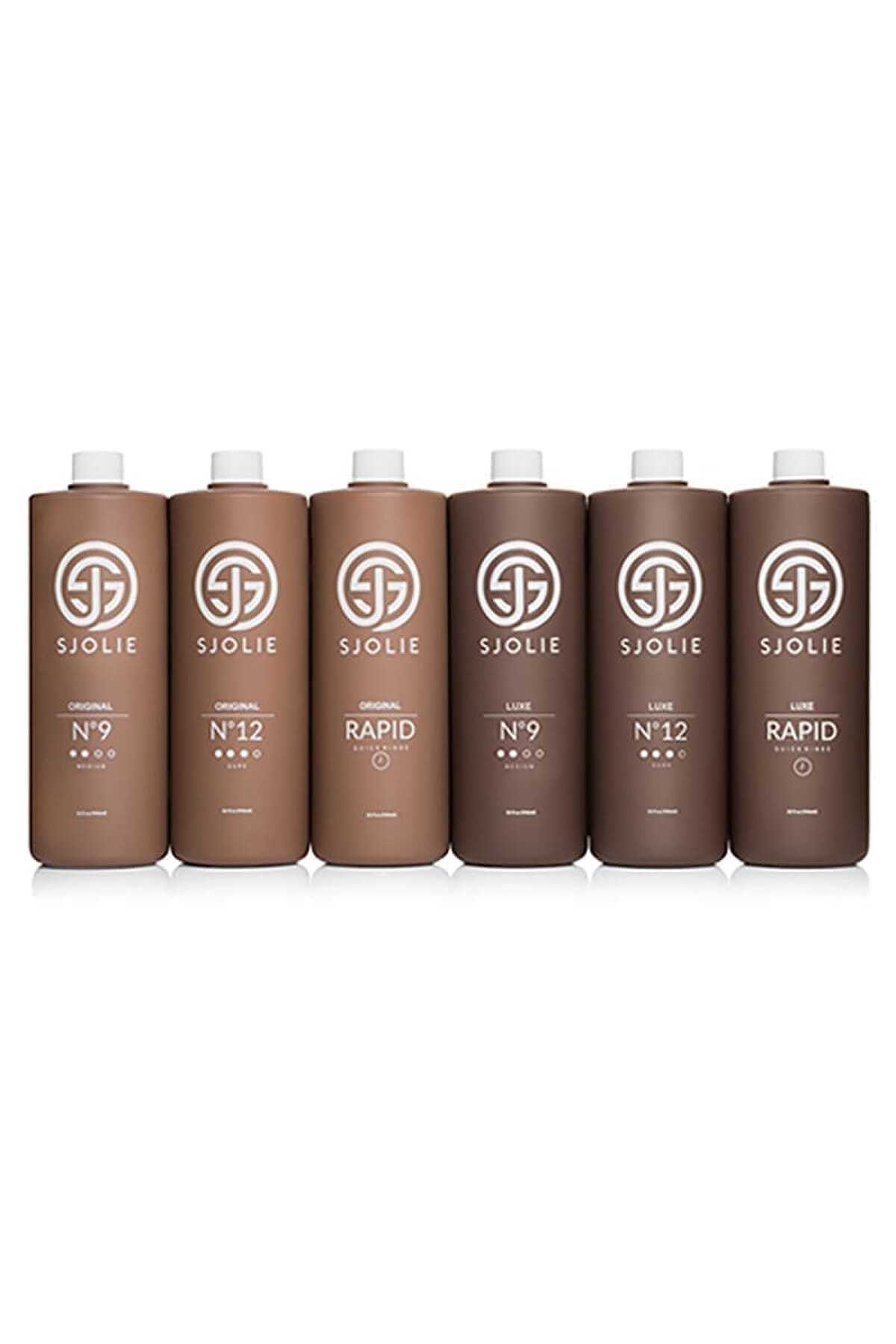 SJOLIE Spray Tan Solution Bundle of six bottles: Original and Luxe N°9, N°12 and Rapid