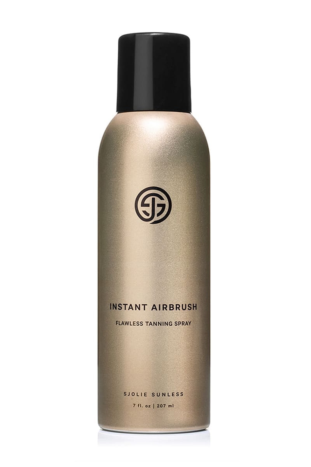 SJOLIE Instant Airbrush flawless tanning spray in a champagne aerosol can