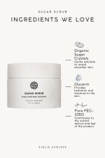 Spray tan prep exfoliator with organic sugar crystals and glycerin