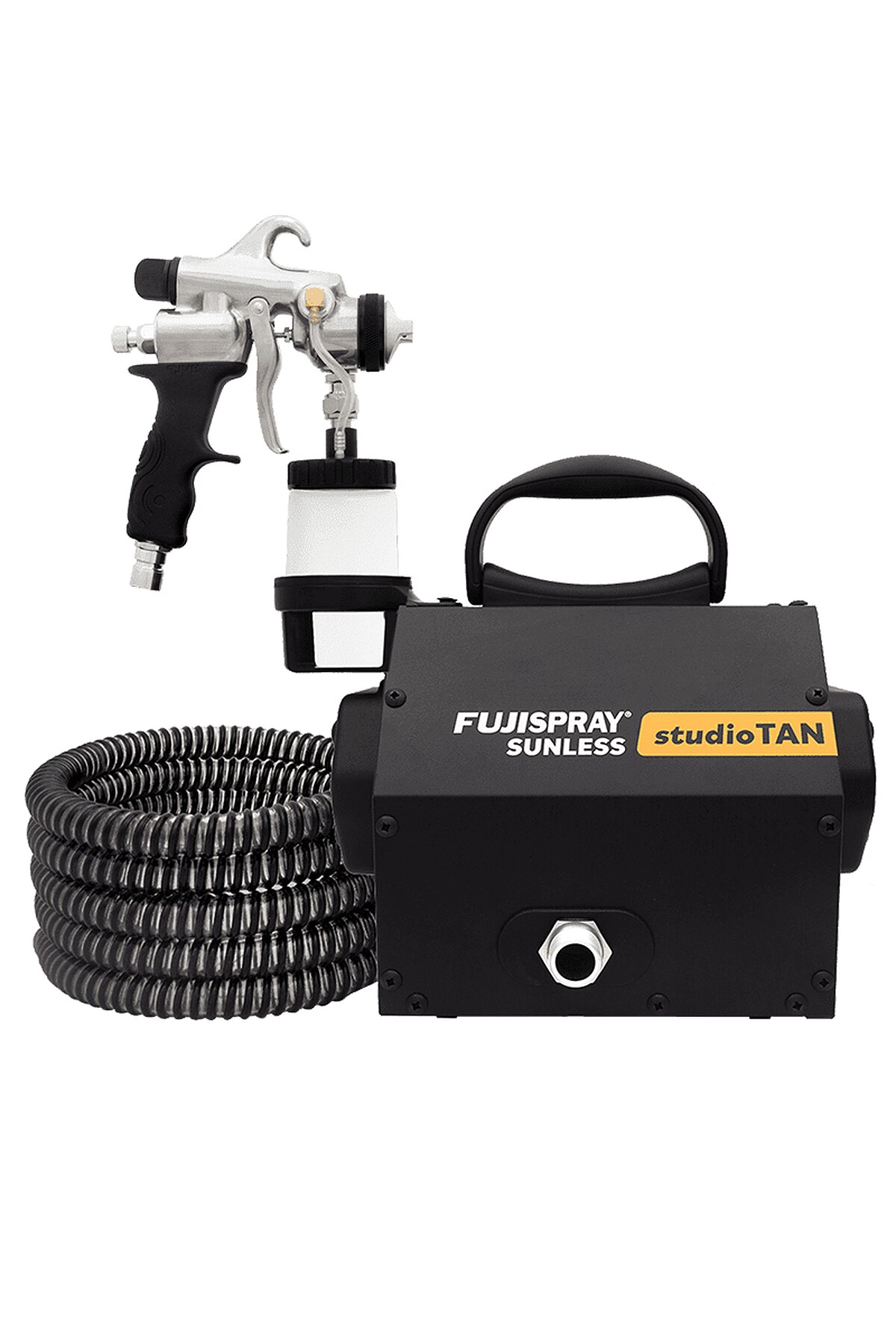 Fuji studioTAN spray tan machine with applicator gun and coiled hose