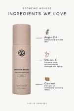 Bronzing tanning foam with argan oil, vitamin E, and glycerin for hydrated skin - Self Tan Mousse