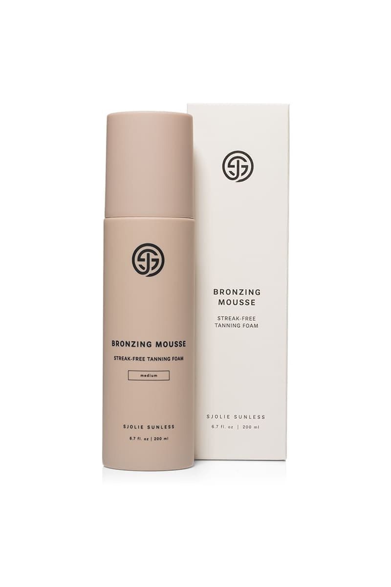 SJOLIE Bronzing Mousse bottle beside its box, part of the Retail Bundle