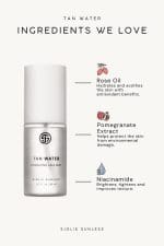 Bronzer-free self tan water mist with vitamin E and pomegranate extract