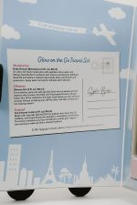 Inside lid of the SJOLIE Glow on the Go Travel Set with its postcard-style product card