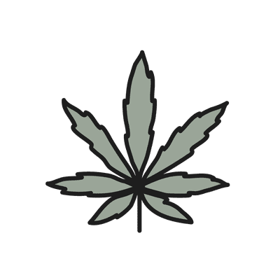 Cannabidiol hemp leaf icon